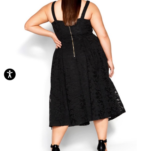 City Chic Black Lace Midi Dress - Picture 3 of 10